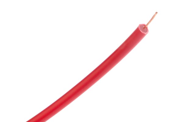 Product image for Red PVC EHT cable,25KV 0.5sq.mm 25m