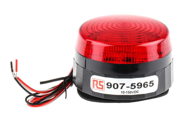 Product image for LED Beacon, Red, Low Prof, 10-100Vdc