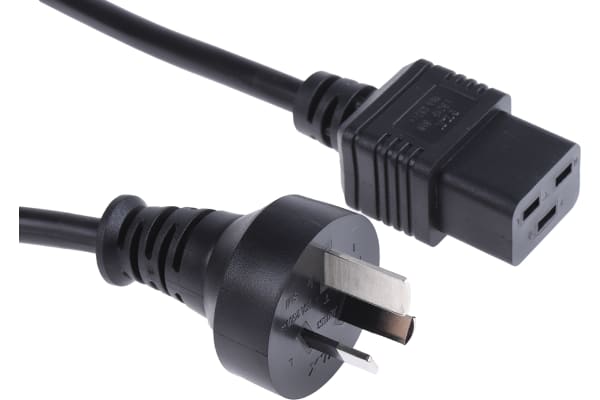 Product image for Power Cord C19 to Aust/NZ AS3112 2m