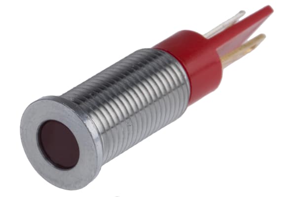 Product image for 8mm flush long bezel LED, red 24Vdc