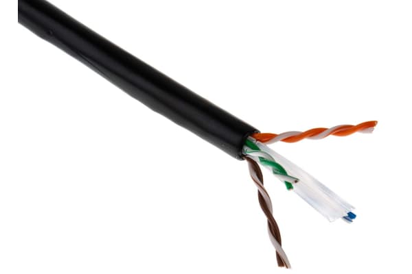 Product image for CAT6 4 TP UTP BLK EXTERNAL USE 100M