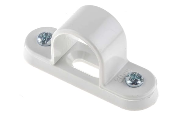 Product image for White PVC saddles for conduit,20mm