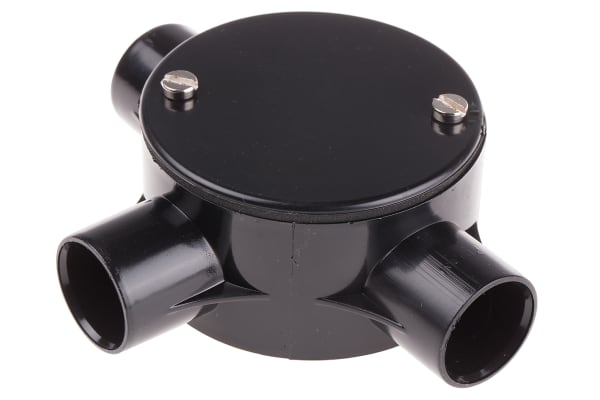 Product image for Black PVC tee box for conduit,20mm