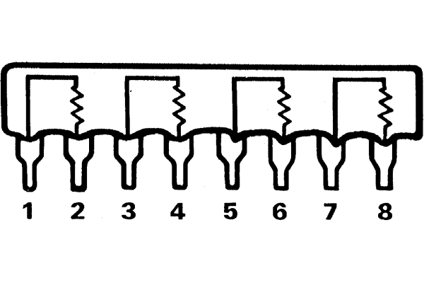 Product image for 4-ISOLATED  FILM RESISTOR,100K,0.3W,2%