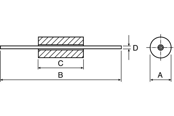 Product image for FERRITE BEAD ON LEAD,133OHM AT 100MHZ