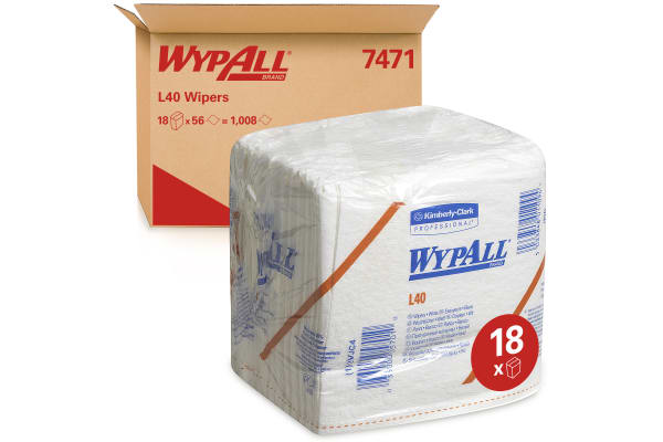 Product image for WYPALL L40 QUARTER FOLD WHITE X2 PACKS