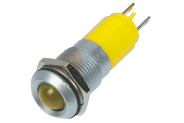 Product image for 14mm yel LED bright satin chr,24Vac/dc