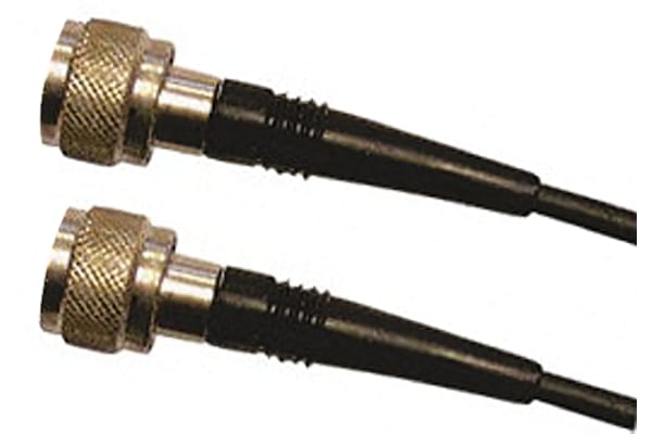 Product image for Radiall Black Male N to Male N Coaxial Cable, 50 Ω