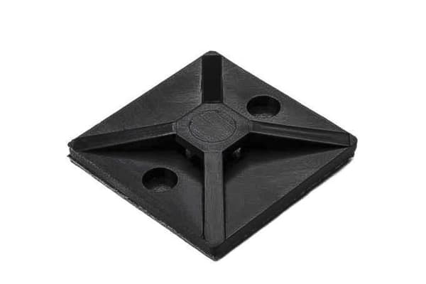 Product image for Black s/adhesive c/tie base, 28x28mm