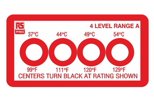 Product image for 4 level temp sensitive label,37-54degC