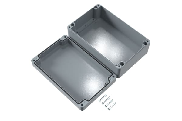 Product image for Rose Aluminium Standard, Grey Die Cast Aluminium Enclosure, IP66, 280 x 180 x 100mm Lloyds Register, Maritime Register,