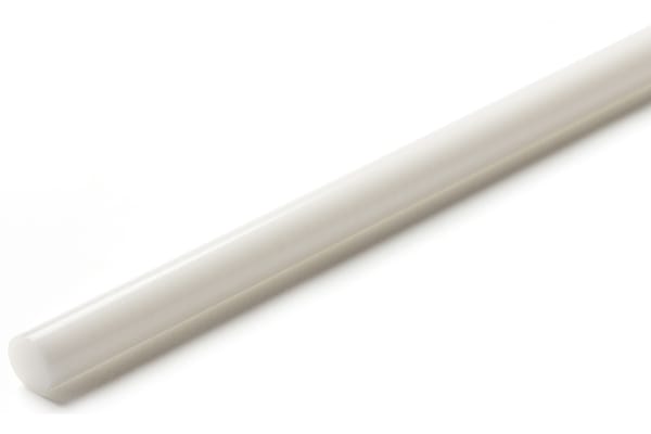 Product image for White delrin rod stock,1m L 10mm dia