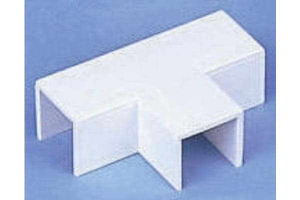 Product image for WHITE PVC FLAT TEE FOR 16X16MM TRUNKING
