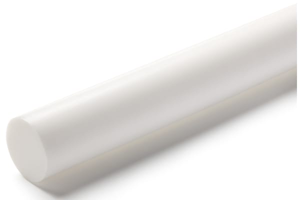 Product image for PTFE plastic rod stock,1m L 40mm dia