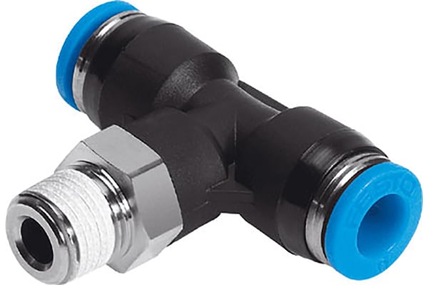 Product image for Push in T Connector, Male R1/4, 6mm