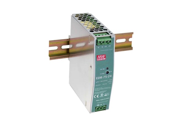 Product image for 75W DIN RAIL PANEL MOUNT PSU 24VDC 3.2A