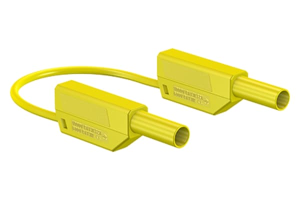 Product image for 4mm stackable test lead, 200cm, yellow