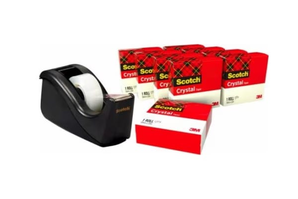 Product image for 3M 10 CRYSTAL TAPES + DISPENSER C60