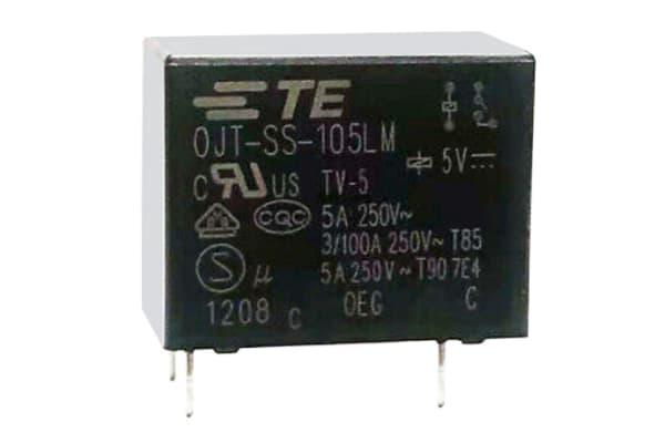 Product image for Power Relay,SPST,5A,5Vdc,