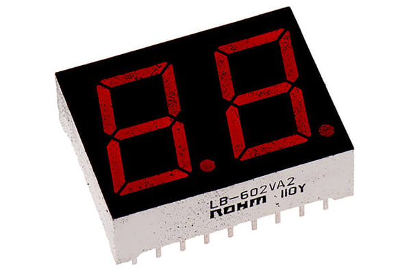 Product image for LED RED 7-SEGMENT DISPLAY,DUAL,14.3MM,CC