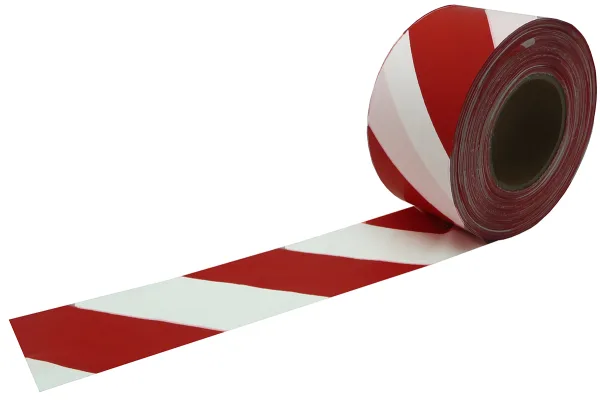 Product image for Red/White Warning Tape 80mm x 500m