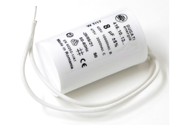 Product image for POLYPROP CAPACITOR 8UF 450VWIRES NO STUD