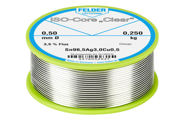 Product image for SN96.5AG3.0CU0.5 0.5MM SOLDER WIRE 250G