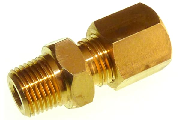 Product image for NPT Brass Compression Fitting 1/4"NPT