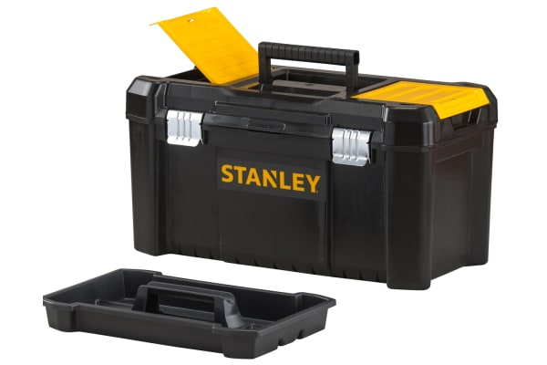 1-79-218 Stanley, Stanley One Touch 2 drawers Plastic Tool Box, 600 x 255  x 600mm, 790-4794