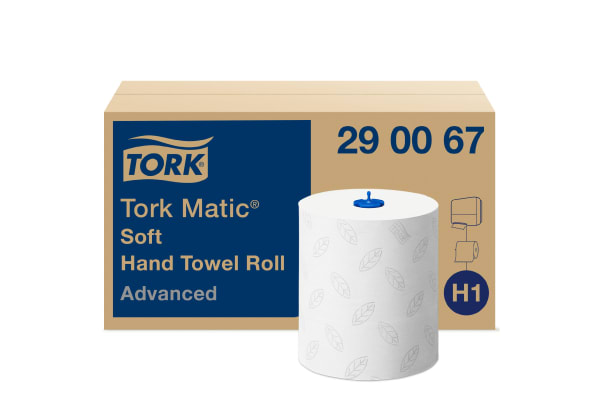 Product image for Tork Matic Soft Hand Towel Roll Advanced Rolled White 190 x 190mm Paper Towel 2 ply, 1 (Roll) Sheets