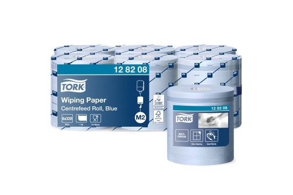 Product image for TORK WIPING PAPER CENTRE BLUE 6X320