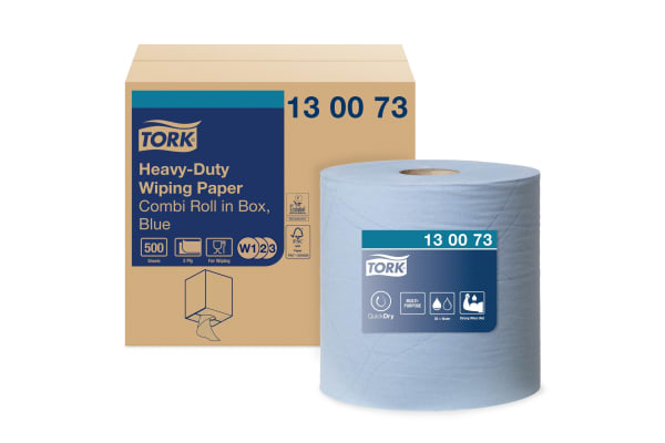 Product image for TORK HEAVY-DUTY WIPING PAPER BLUE 1X170