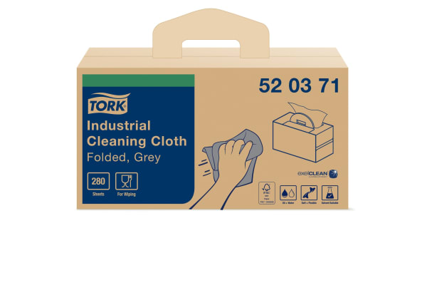 Product image for TORK CLEANING CLOTH FOLDED GREY 1X280
