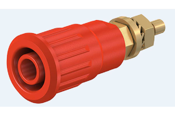 Product image for 4mm press-in socket, red