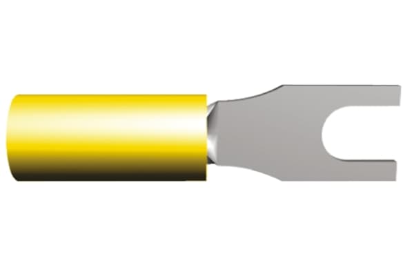 Product image for Spade terminal PIDG,yellow,AWG 12-10, M4