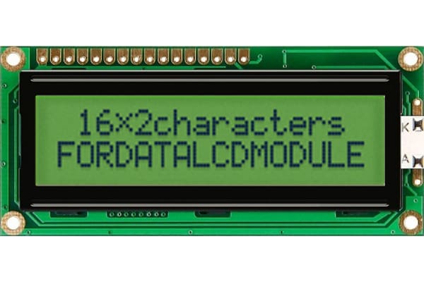 Product image for LCD DISPLAY YELLOW-GREEN 2X16 REFLECTIVE