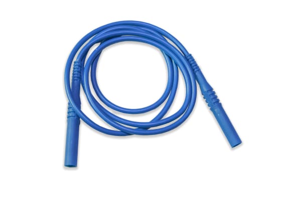 Product image for BLUE SHROUDED BANANA PLUG ON BOTH ENDS-S