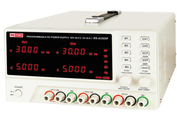 Product image for 0-30V, 0-5A*2 adjustable, 5V 3A * 1 fixe