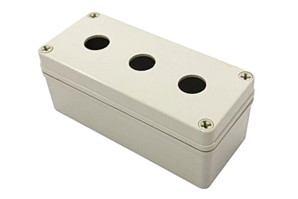 Product image for Pushbutton Enclosure, 3 Hole, Plastic, g