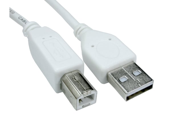 Product image for 80cm USB 2.0 A M - B M Cable - White