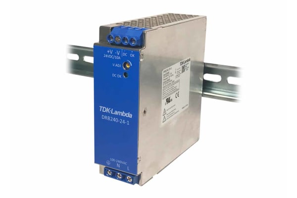 Product image for TDK-Lambda DRB120-480 DIN Rail Power Supply DIN Rail Panel Mount Power Supply with Curve B Conducted & Radiated EMI,