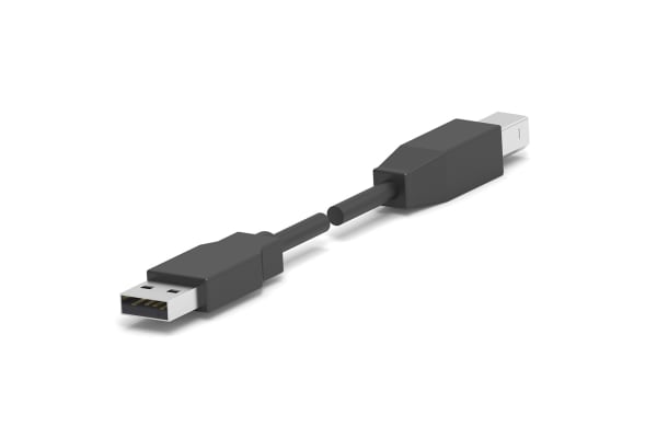 Product image for USB, A-B, 28/24, BLACK, 2.0M
