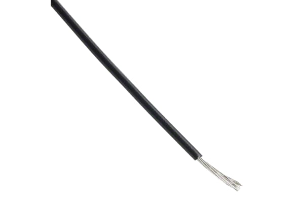 Product image for Wire 22AWG PVC UL1429 Black 30m