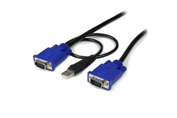 Product image for 10 FT ULTRA THIN USB VGA 2-IN-1 KVM CABL