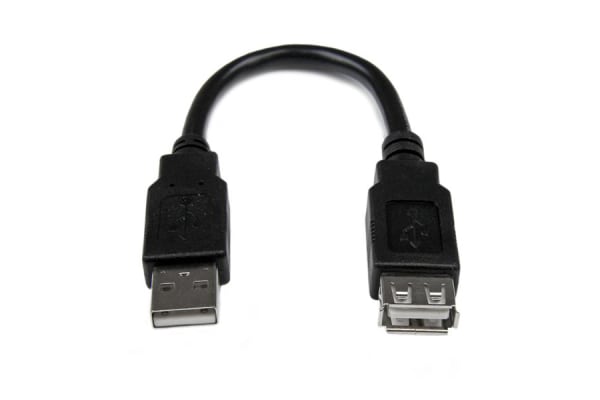 Product image for 6IN USB 2.0 EXTENSION ADAPTER CABLE A TO