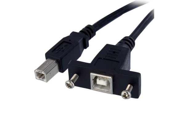 Product image for 1 FT PANEL MOUNT USB CABLE B TO B - F/M