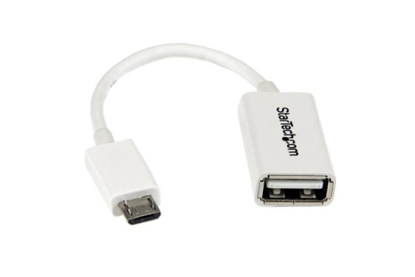 Product image for 5in White Micro USB to USB OTG Host Adap