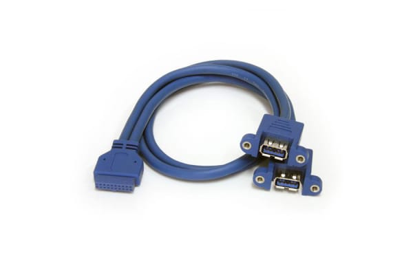 Product image for 2 PORT PANEL MOUNT USB 3.0 CABLE - USB A