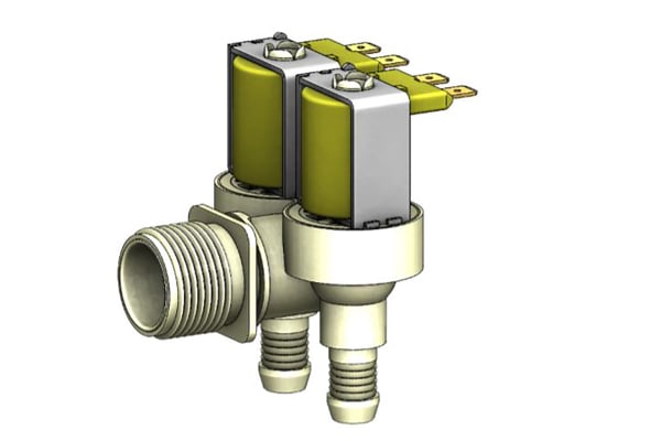 Product image for WATER SOLENOID VALVE 3 PORT 90? NC 3/4"