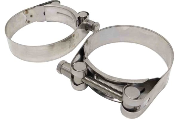 Product image for RS PRO Stainless Steel 304 Bolt Head Hose Clamp, 33mm Band Width, 162mm - 174mm Inside Diameter